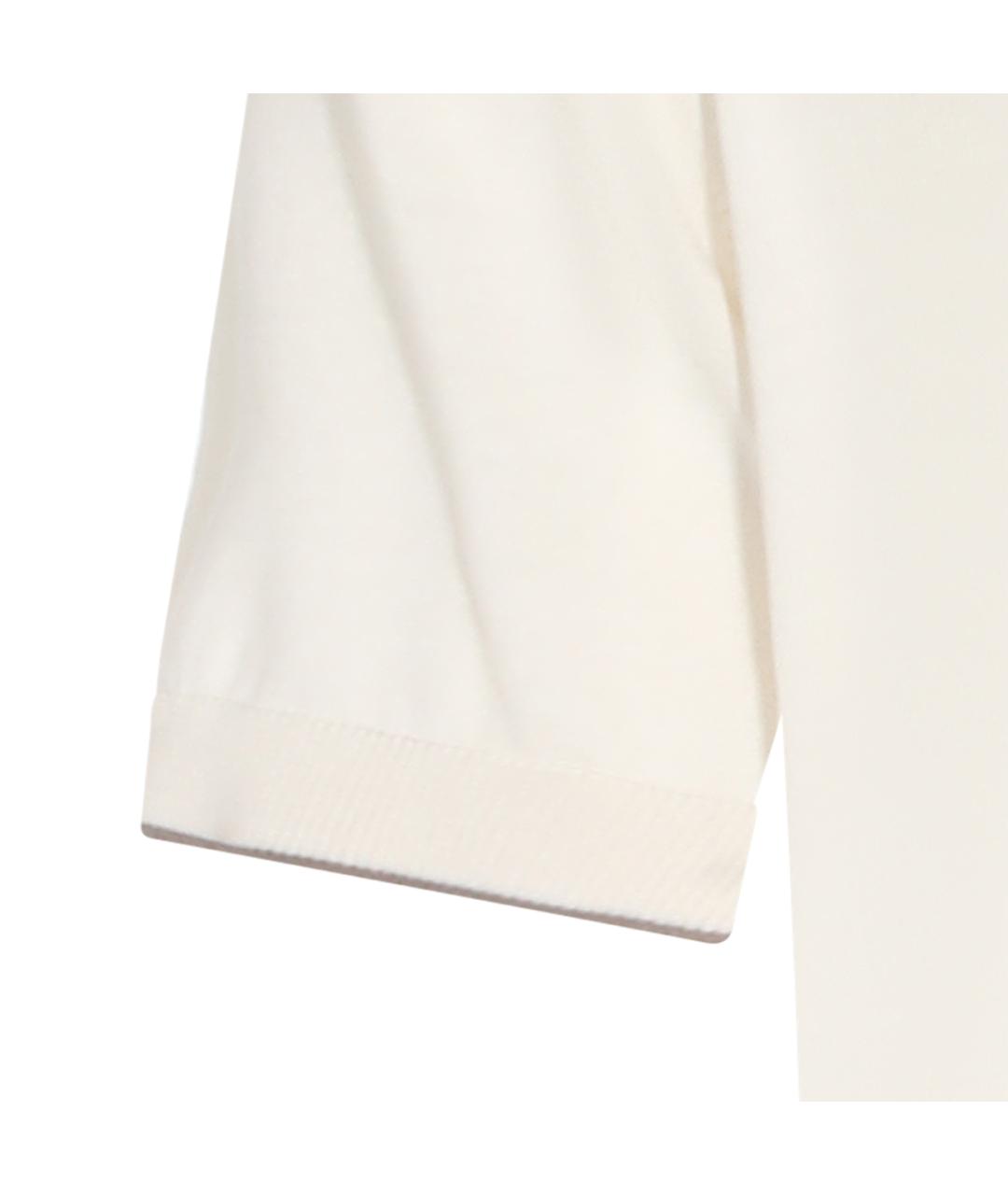 BRUNELLO CUCINELLI Белое хлопковое поло с коротким рукавом, фото 3