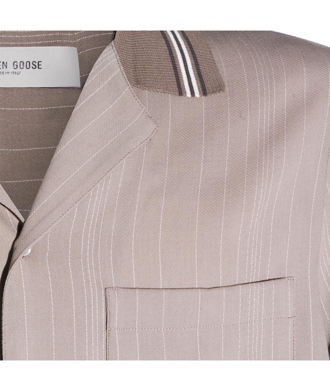 GOLDEN GOOSE DELUXE BRAND Бежевая шерстяная кэжуал рубашка, фото 3