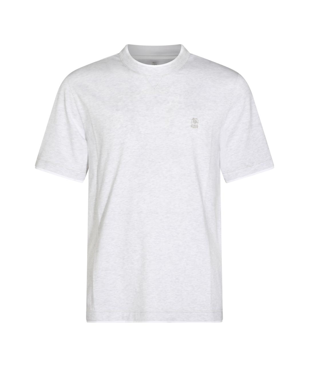 BRUNELLO CUCINELLI Серая хлопковая футболка, фото 1