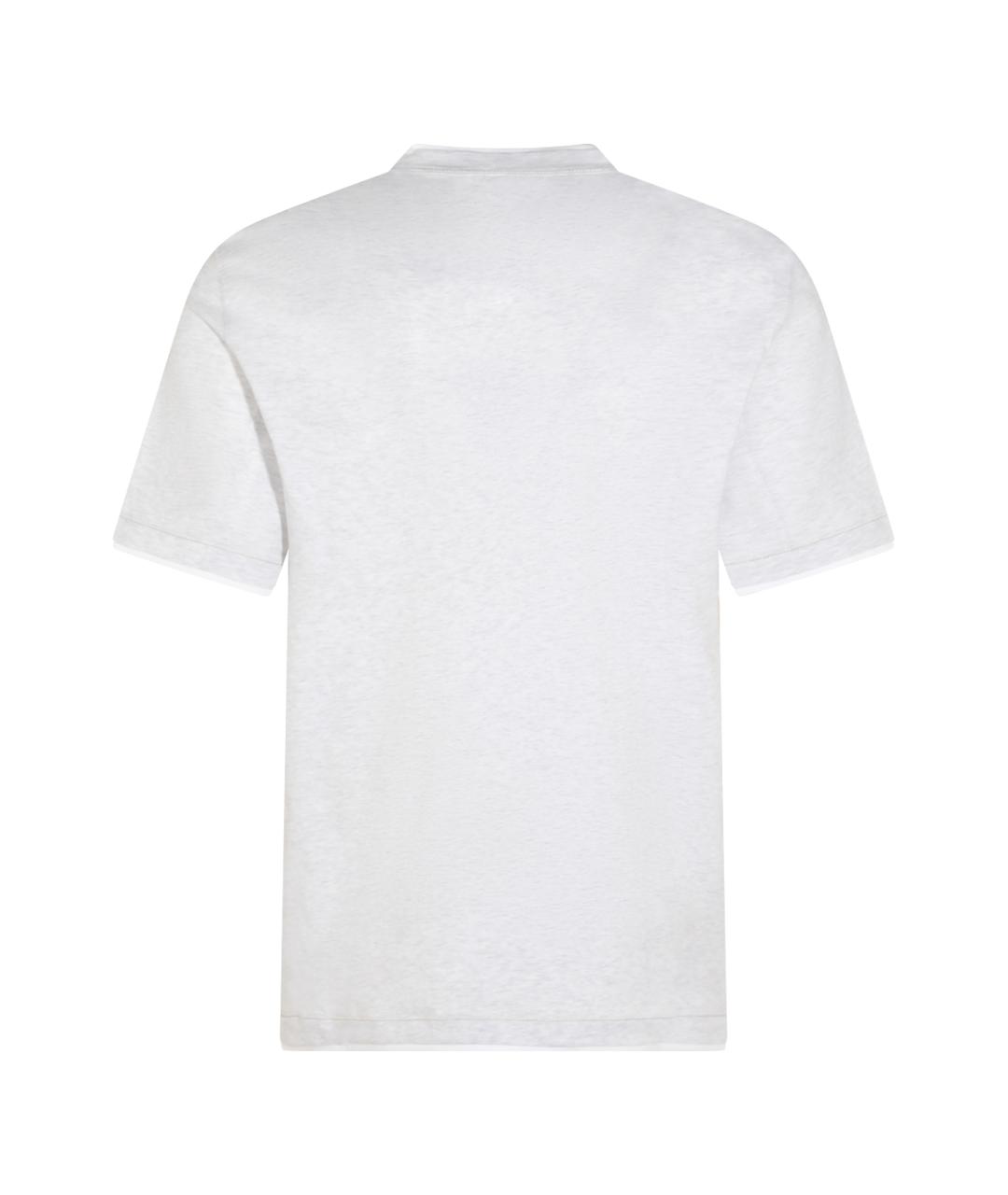 BRUNELLO CUCINELLI Серая хлопковая футболка, фото 2