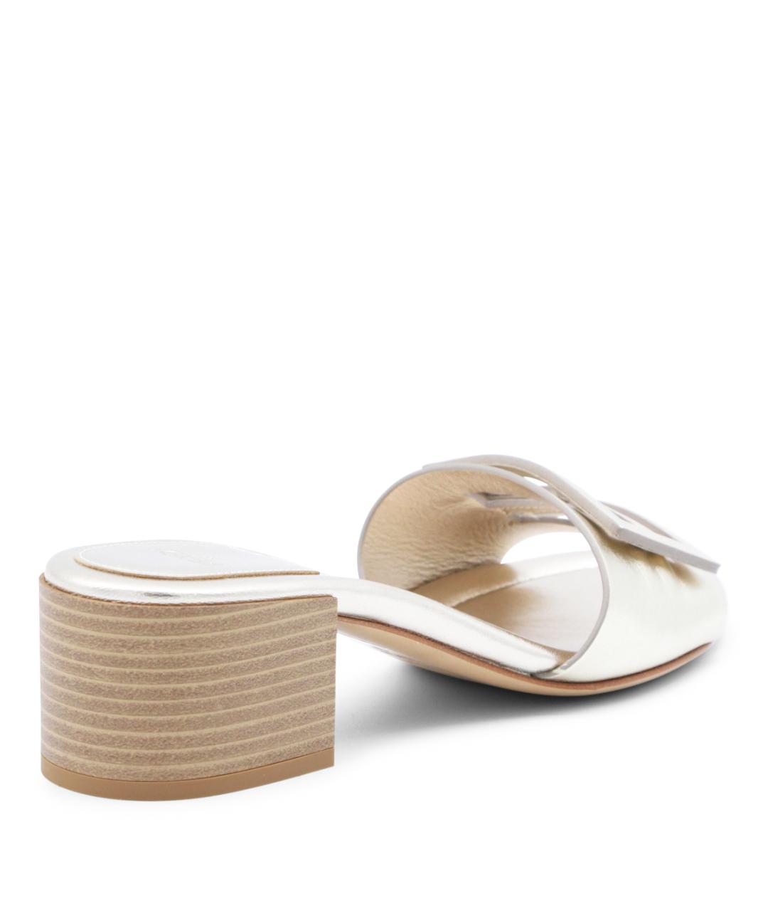 FENDI Серые кожаные босоножки, фото 3