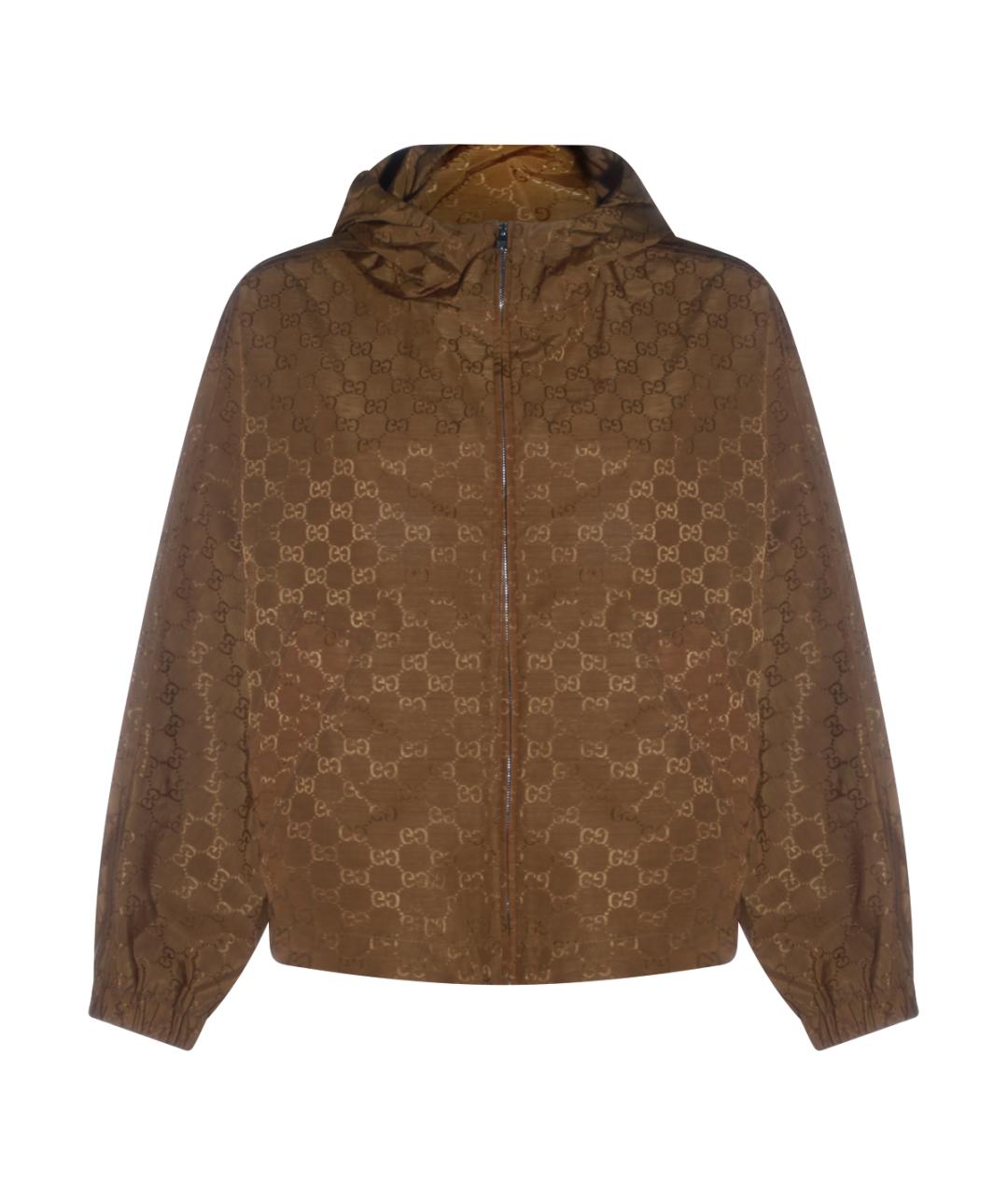 GUCCI Коричневая синтетическая куртка, фото 1