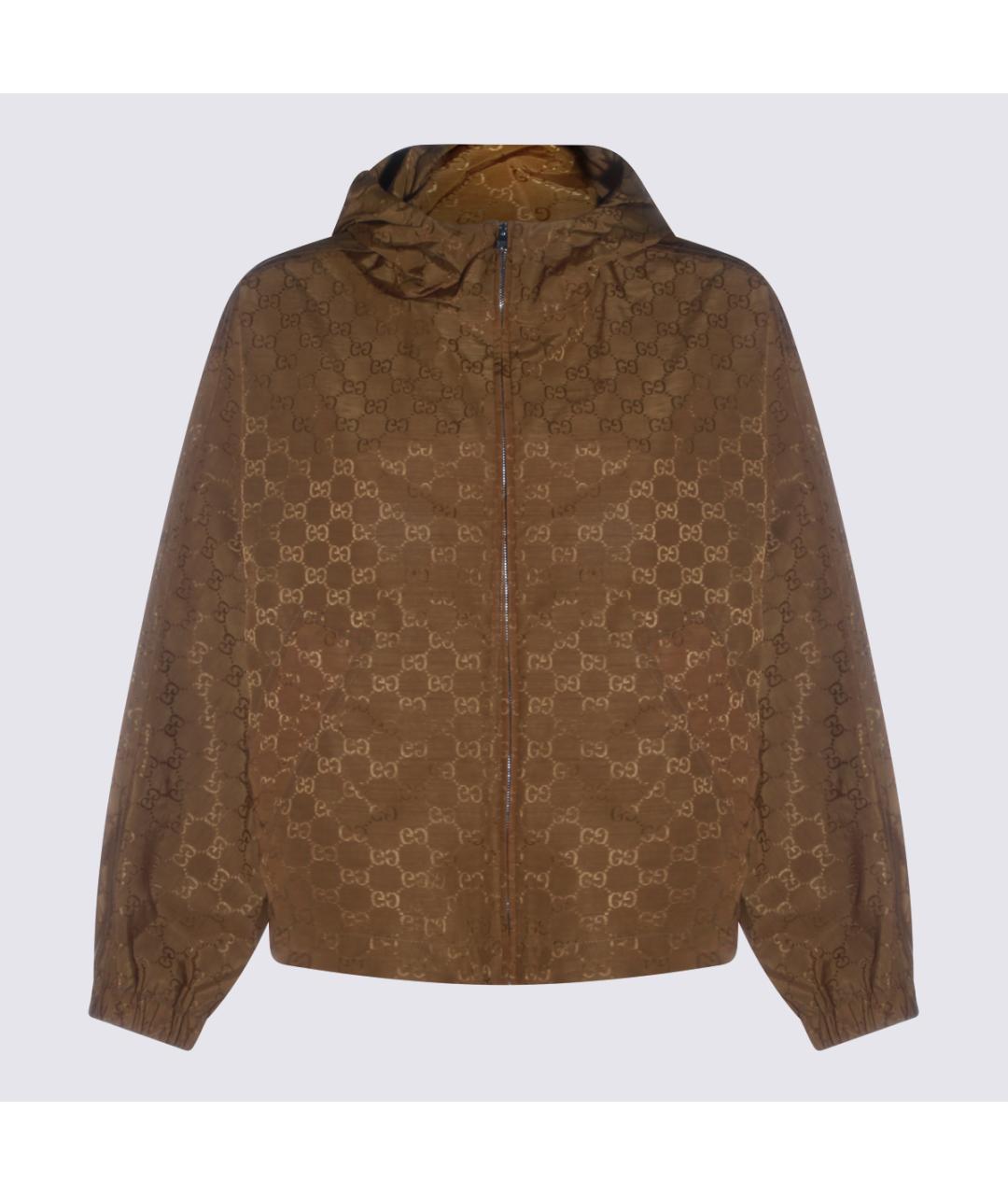 GUCCI Коричневая синтетическая куртка, фото 2