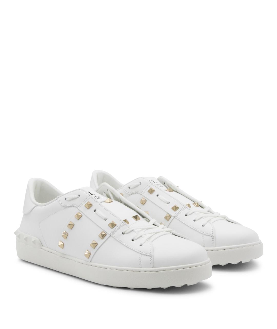 VALENTINO Белые кожаные низкие кроссовки / кеды, фото 2