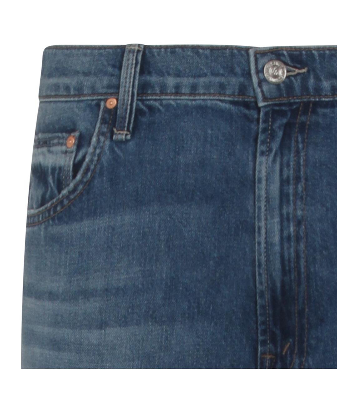 MOTHER Синие хлопковые прямые джинсы, фото 3