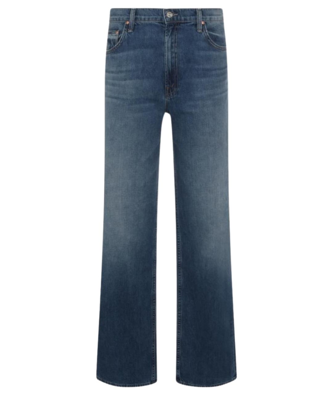 MOTHER Синие хлопковые прямые джинсы, фото 1