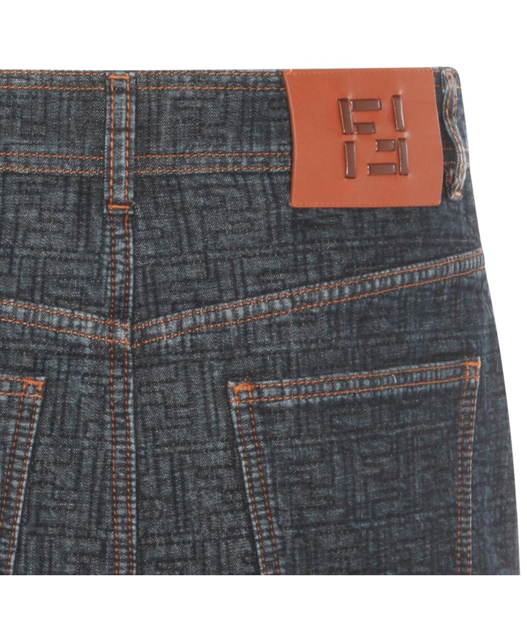 FENDI Темно-синяя хлопковая юбка миди, фото 4