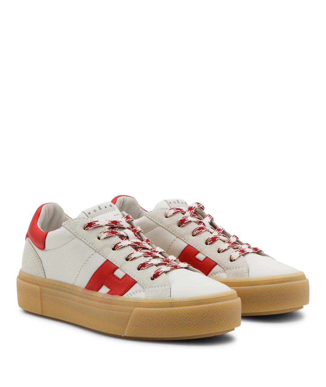 HOGAN Красные кожаные кеды, фото 2