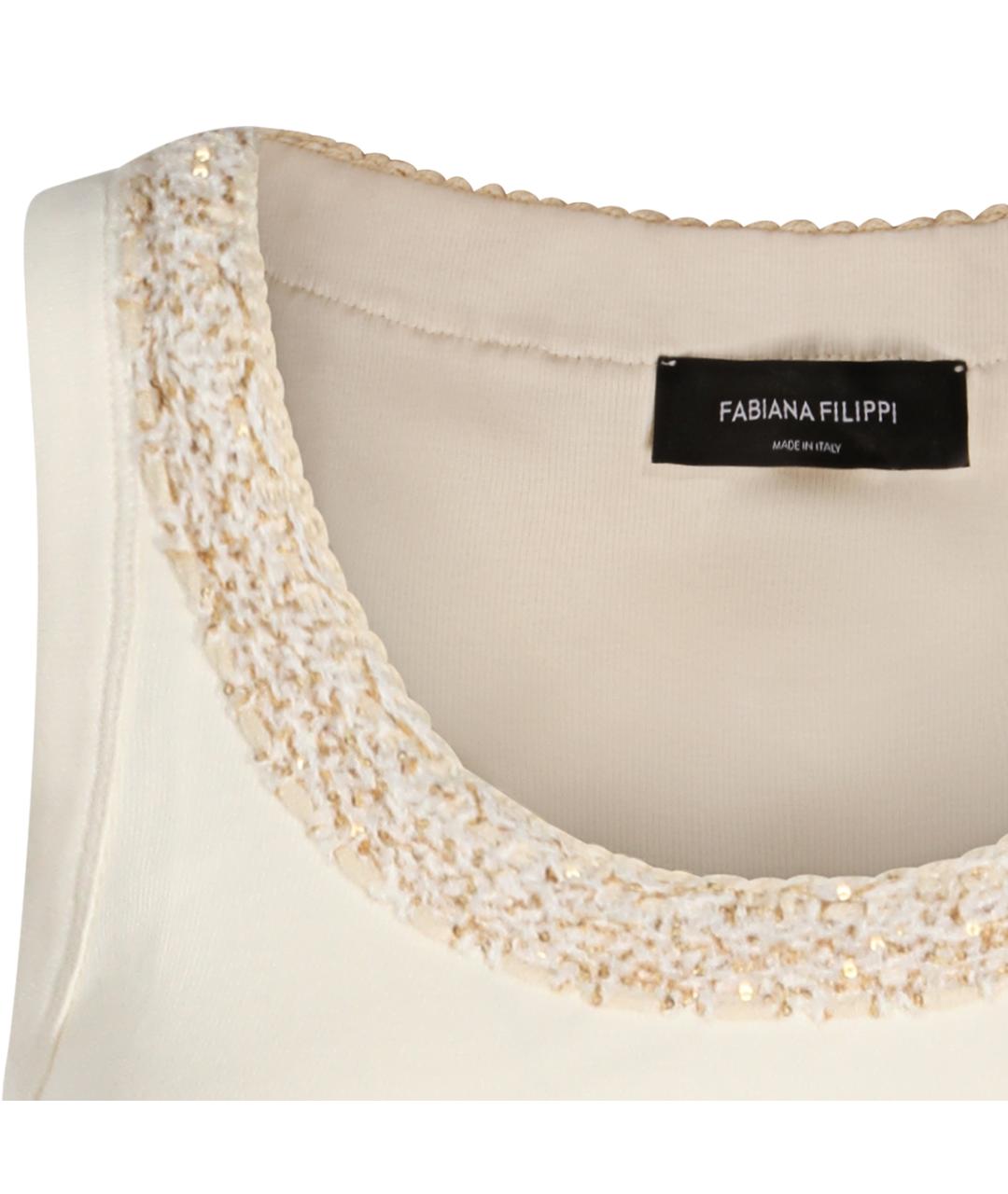 FABIANA FILIPPI Бежевая хлопковая майка, фото 3