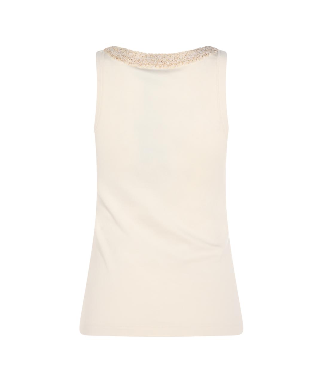 FABIANA FILIPPI Бежевая хлопковая майка, фото 2