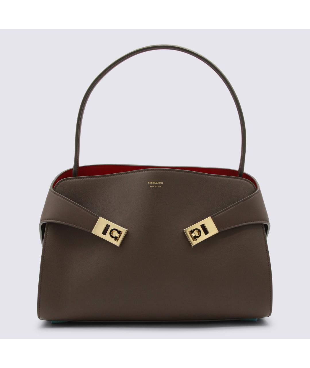 FERRAGAMO Коричневая кожаная сумка тоут, фото 2