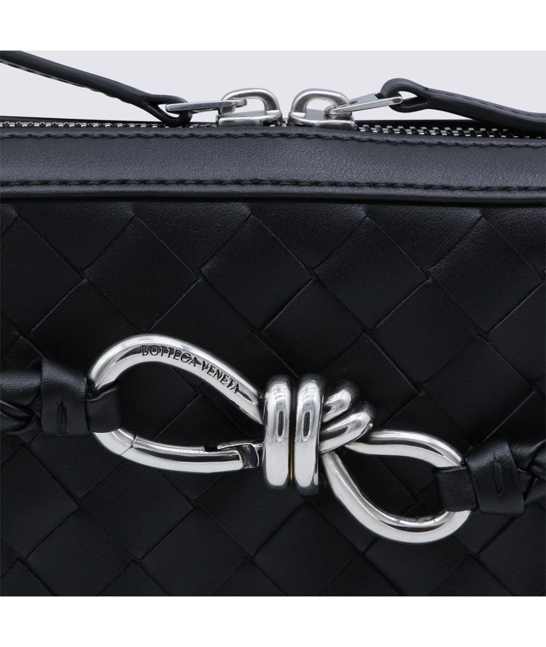 BOTTEGA VENETA Черная кожаная сумка на плечо, фото 5