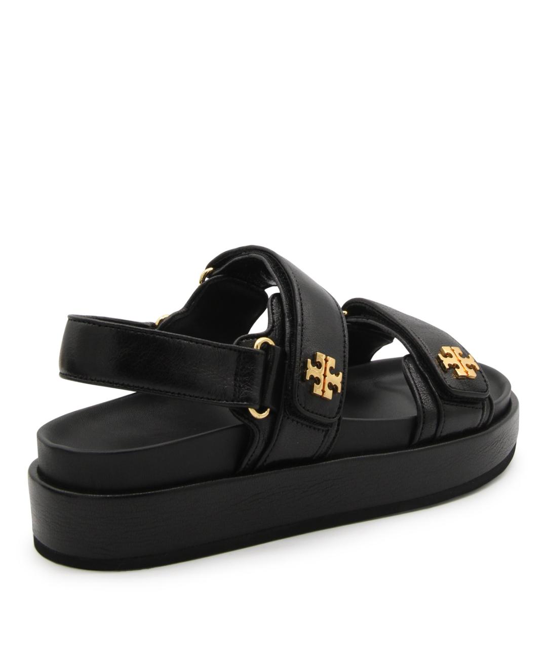 TORY BURCH Черные кожаные босоножки, фото 3