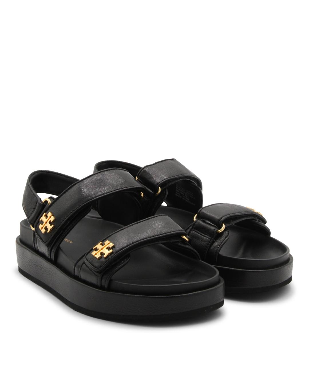 TORY BURCH Черные кожаные босоножки, фото 2