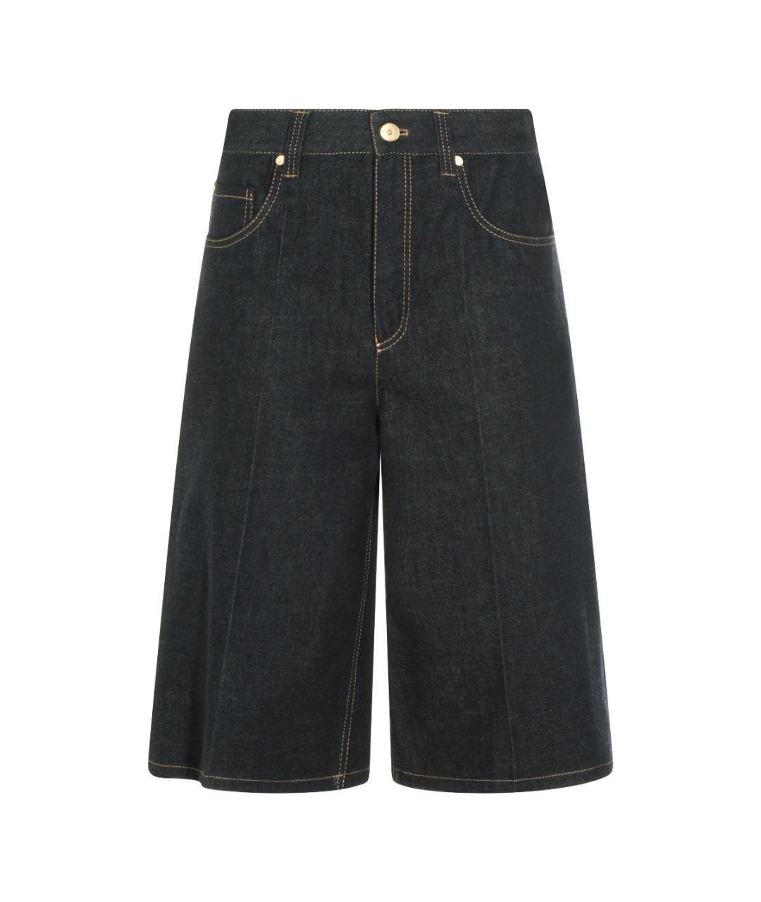 BRUNELLO CUCINELLI Темно-синие хлопковые шорты, фото 1