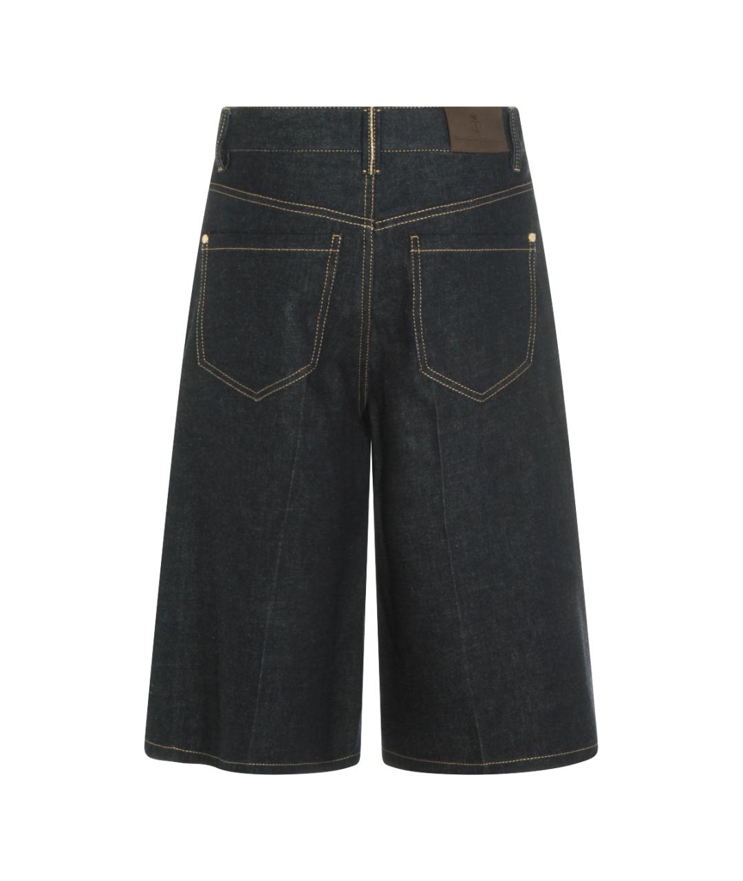 BRUNELLO CUCINELLI Темно-синие хлопковые шорты, фото 2