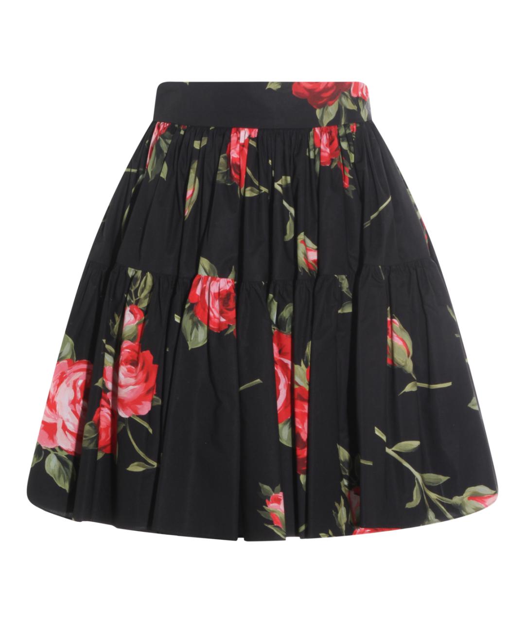 DOLCE&GABBANA Черная хлопковая юбка миди, фото 1