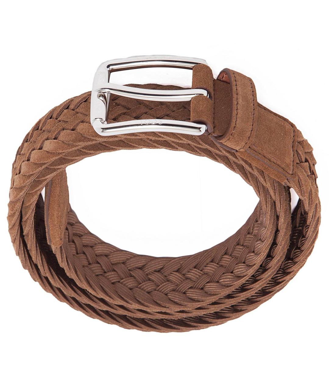 TOD'S Коричневый кожаный ремень, фото 2