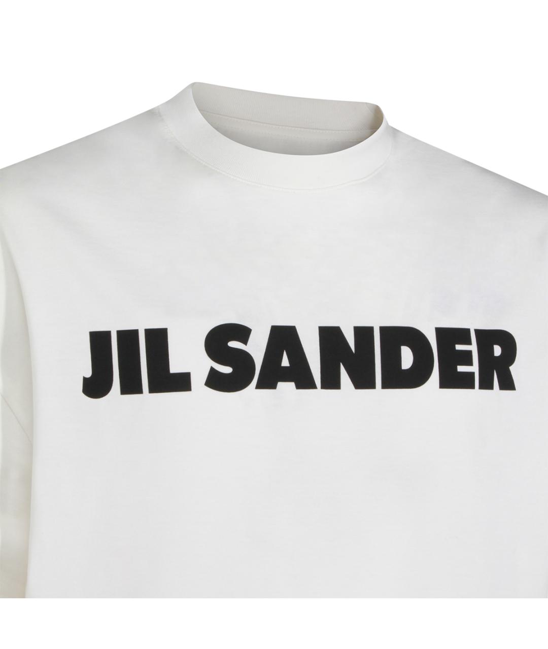JIL SANDER Белая хлопковая футболка, фото 3