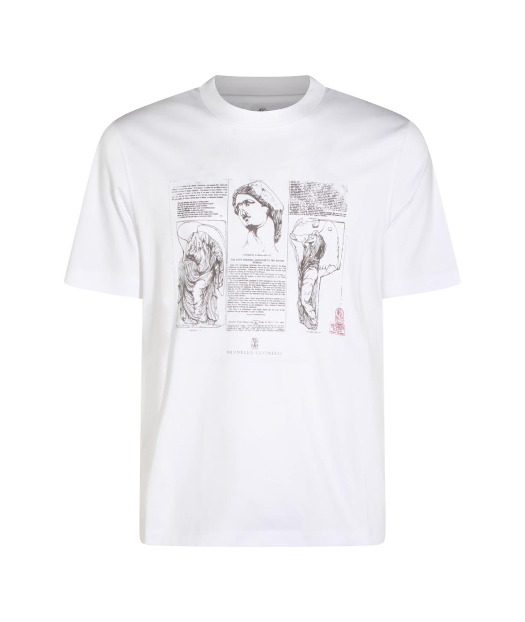 BRUNELLO CUCINELLI Белая хлопковая футболка, фото 1