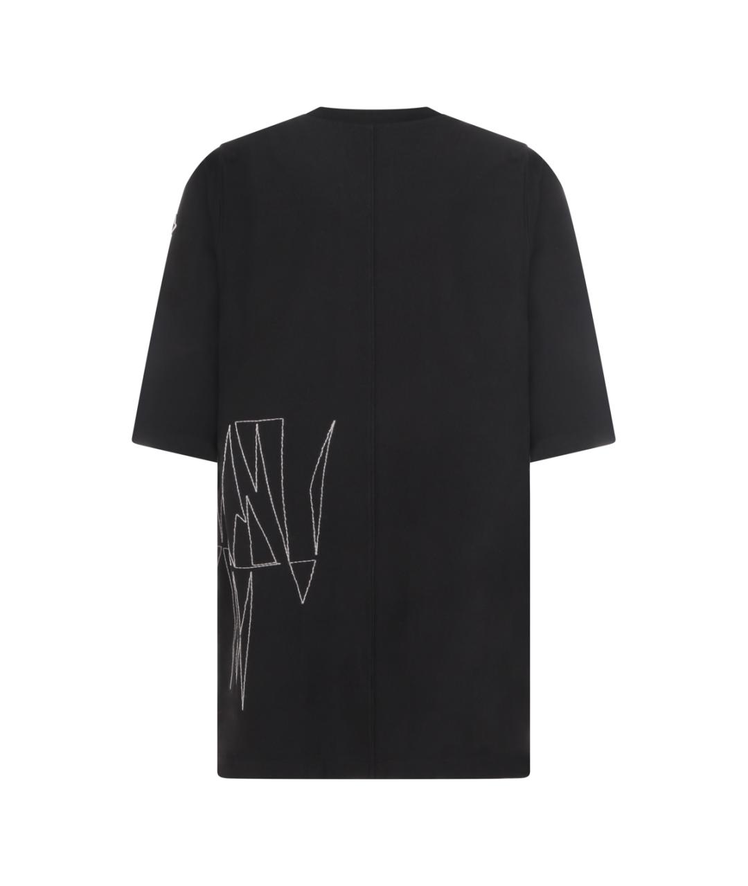 MONCLER Черная хлопковая футболка, фото 2