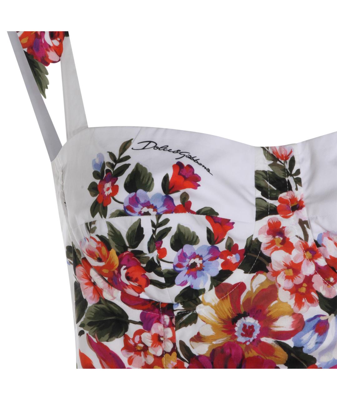 DOLCE&GABBANA Белое хлопковое повседневное платье, фото 3