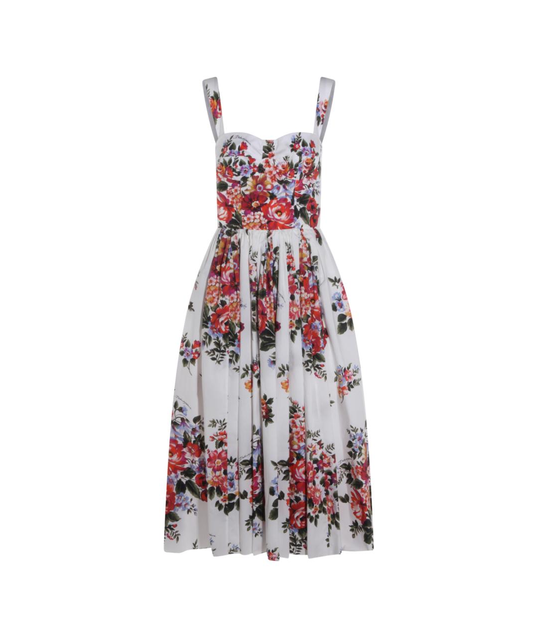 DOLCE&GABBANA Белое хлопковое повседневное платье, фото 1