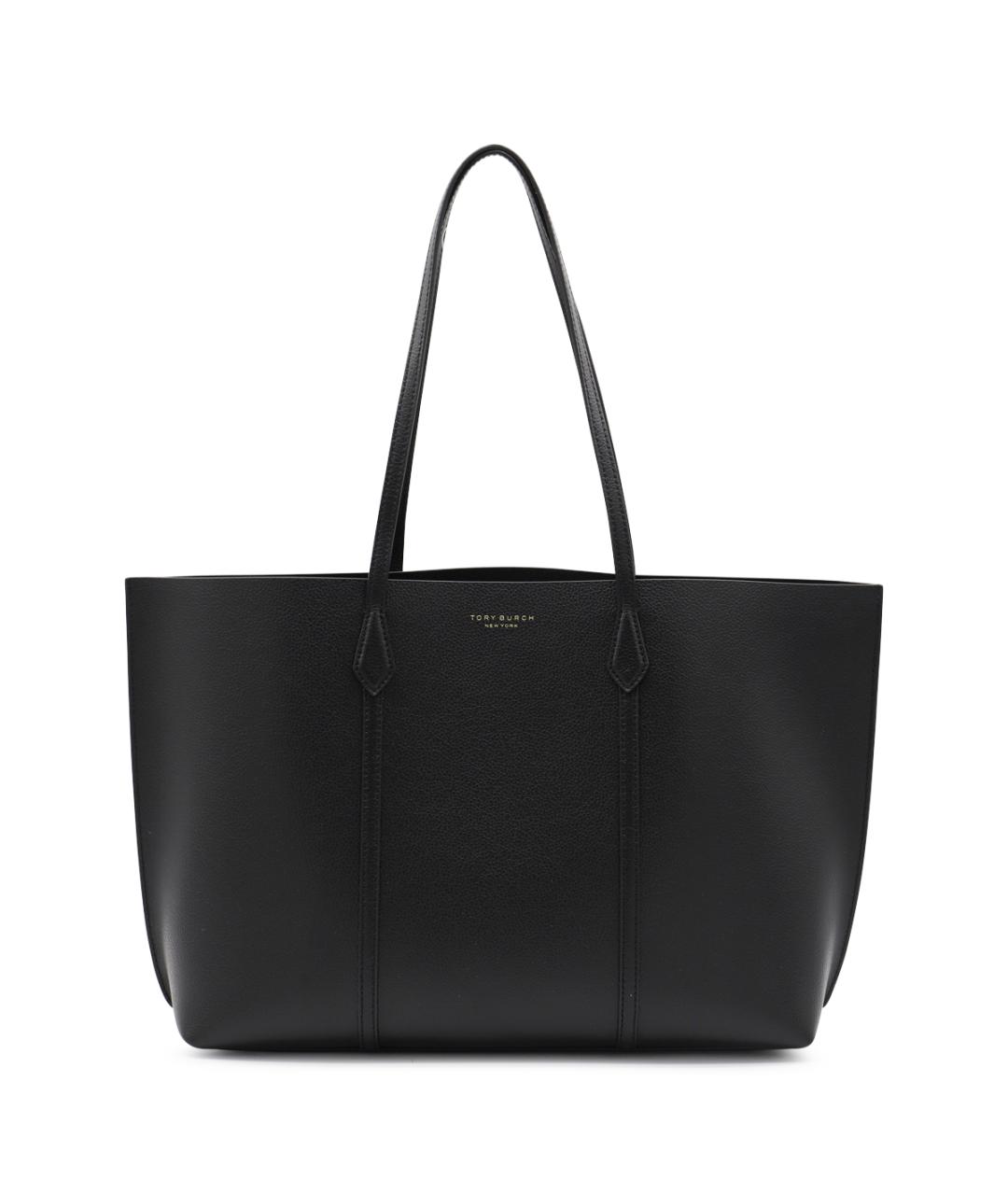 TORY BURCH Черная кожаная сумка тоут, фото 1