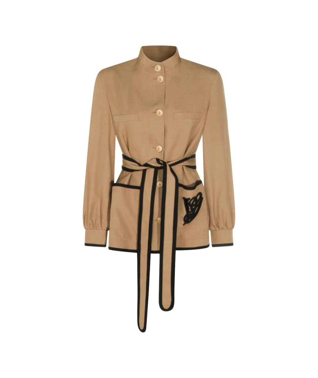 VALENTINO Бежевая вискозная куртка, фото 1