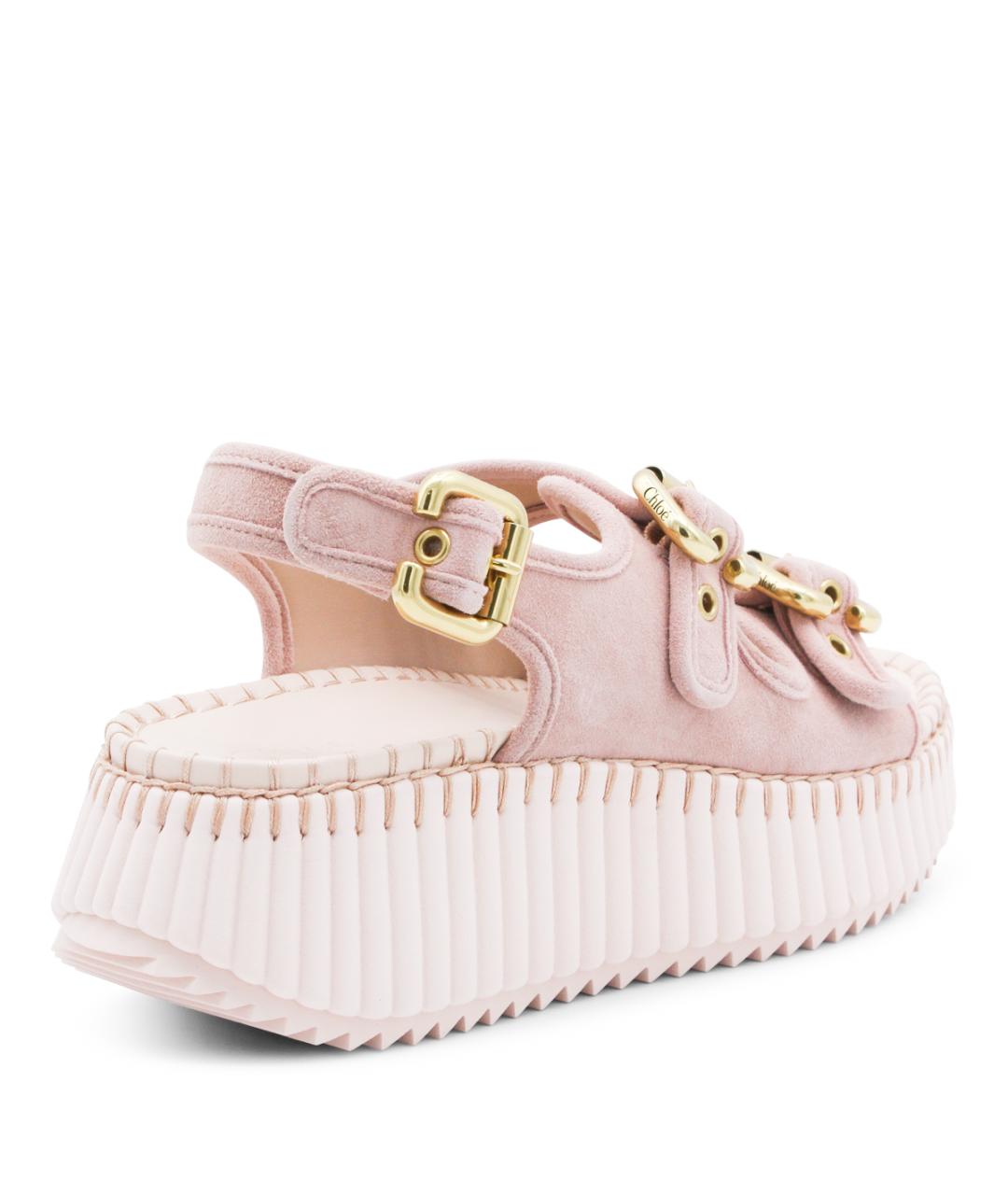 CHLOE Розовые замшевые сандалии, фото 3