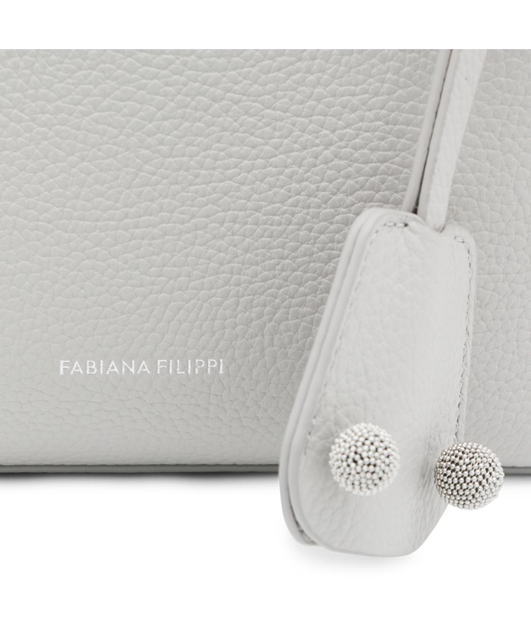 FABIANA FILIPPI Серая кожаная сумка с короткими ручками, фото 4