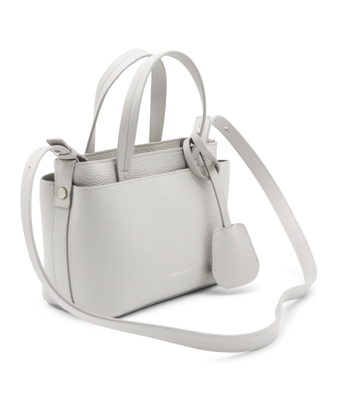 FABIANA FILIPPI Серая кожаная сумка с короткими ручками, фото 2