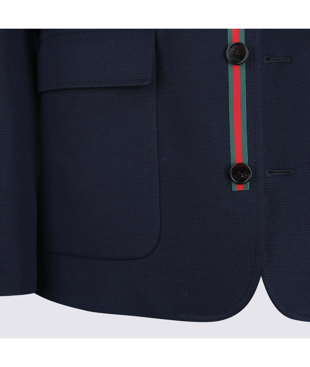 GUCCI Темно-синий хлопковый пиджак, фото 5