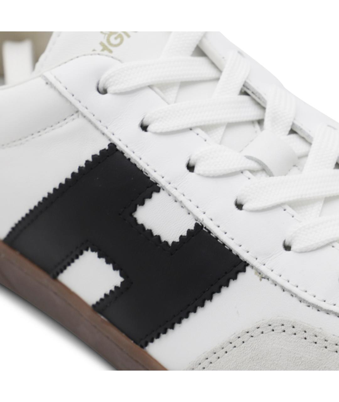 HOGAN Белые кожаные низкие кроссовки / кеды, фото 4