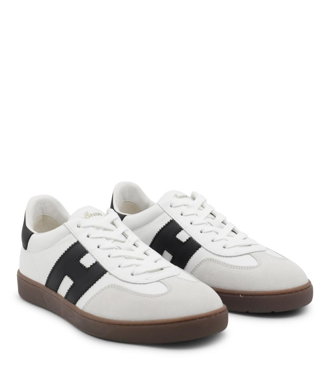 HOGAN Белые кожаные низкие кроссовки / кеды, фото 2