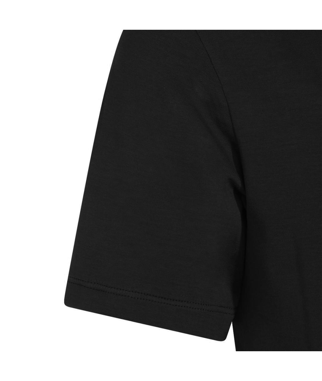 MALO Черное хлопковое поло с коротким рукавом, фото 4