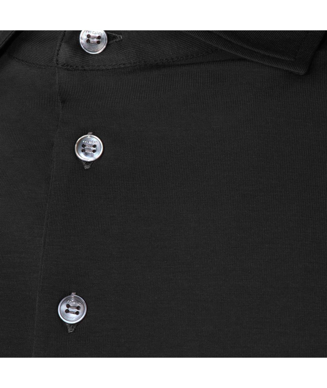 MALO Черное хлопковое поло с коротким рукавом, фото 3