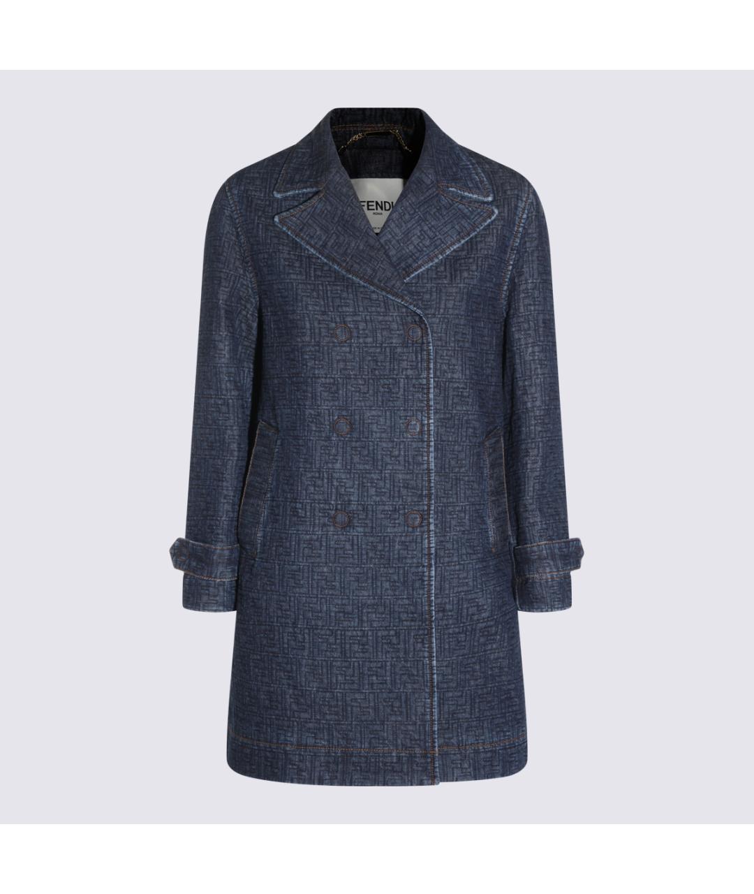 FENDI Синее хлопковое пальто, фото 2
