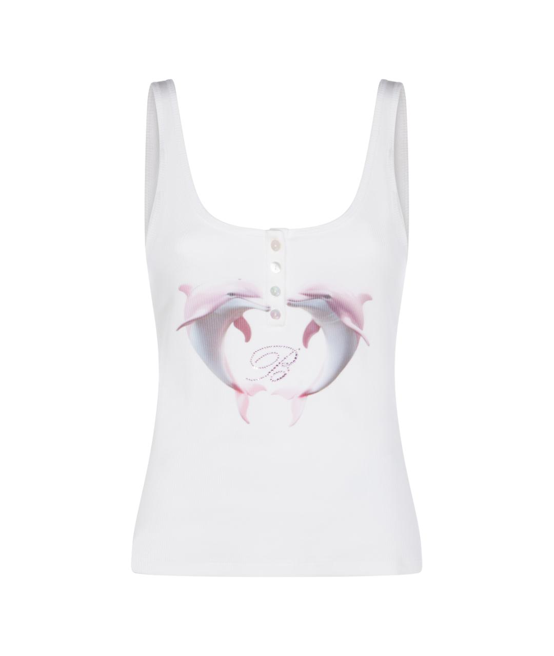 BLUMARINE Белая хлопковая майка, фото 1