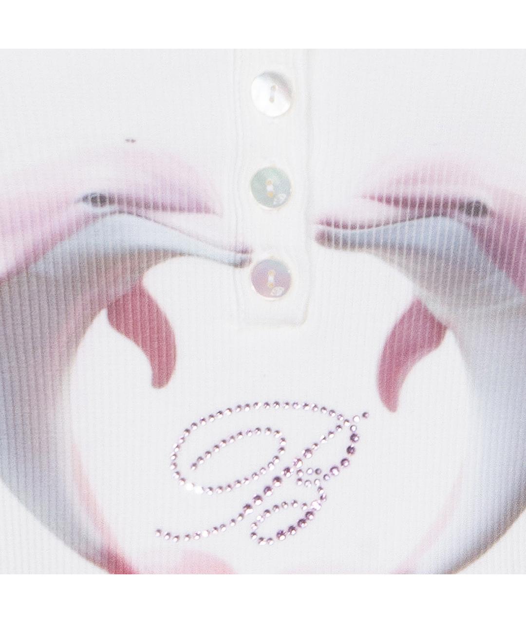 BLUMARINE Белая хлопковая майка, фото 3