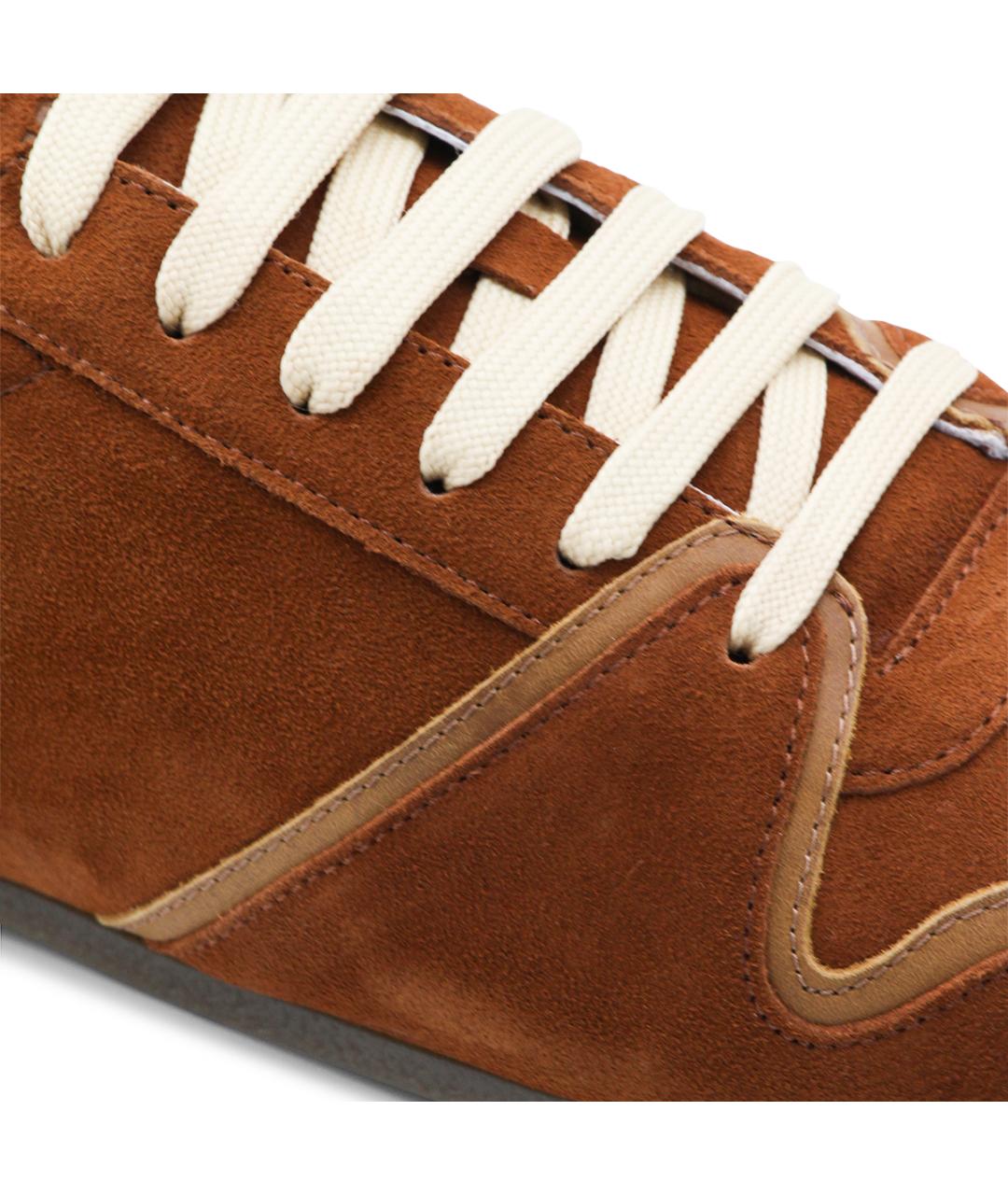 MOSCHINO Коричневые замшевые низкие кроссовки / кеды, фото 4