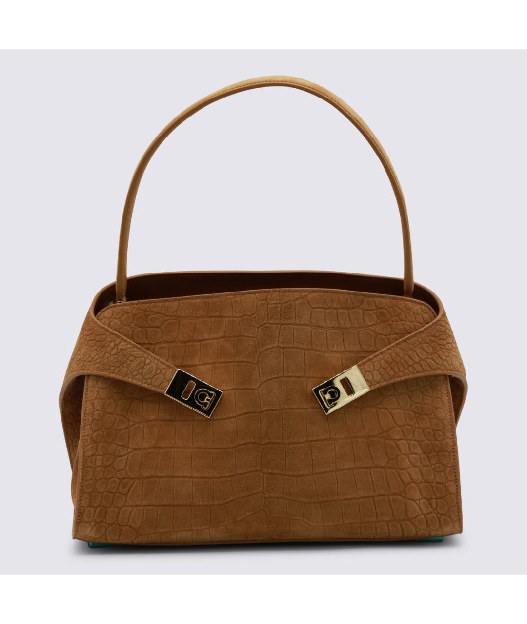 FERRAGAMO Бежевая кожаная сумка тоут, фото 2