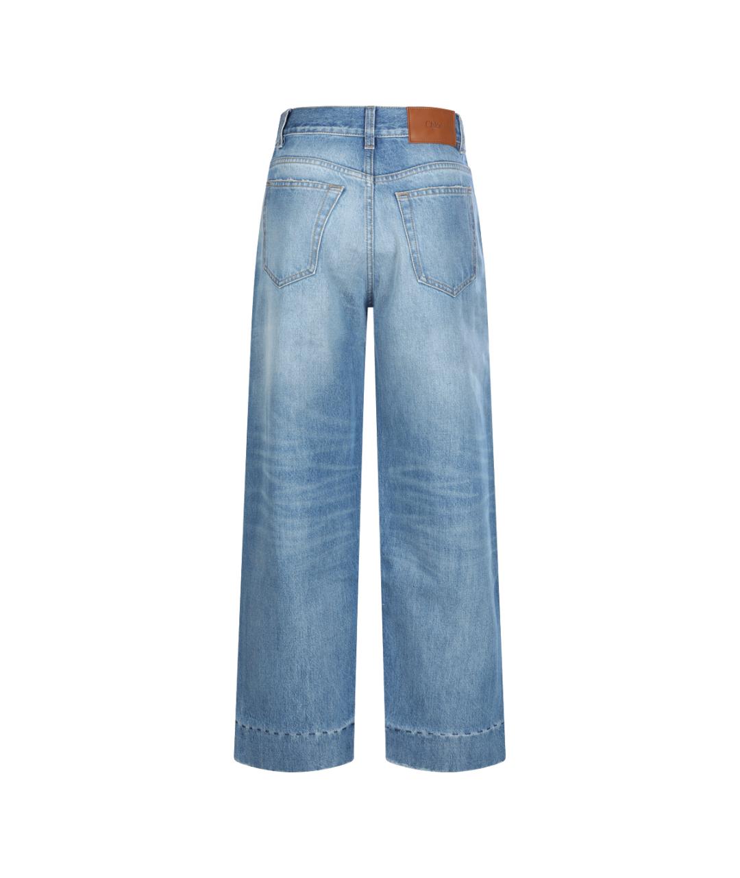 CHLOE Голубые хлопковые прямые джинсы, фото 2