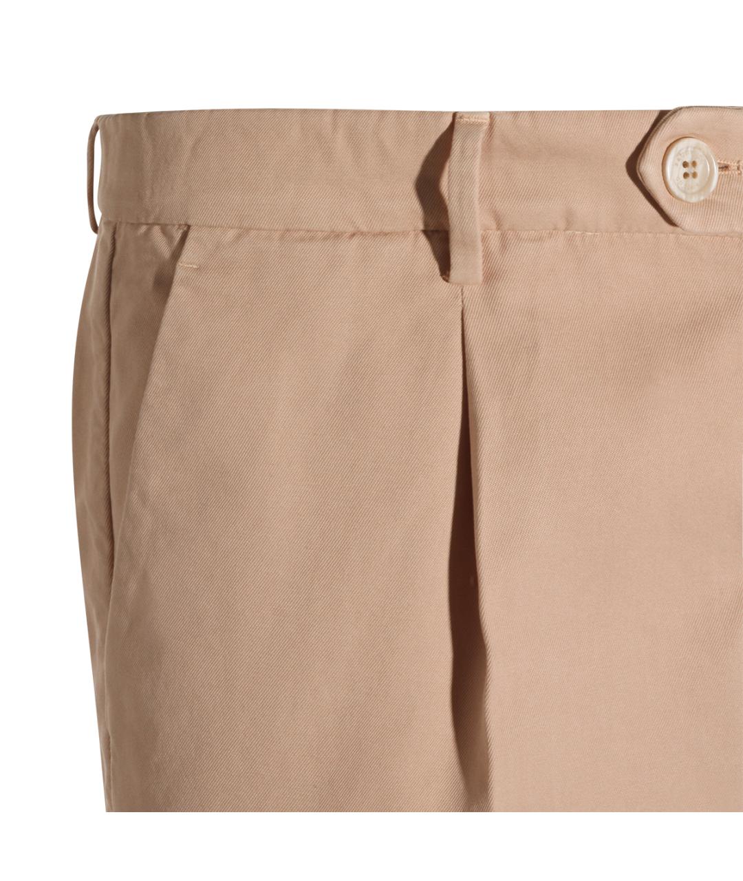 BRUNELLO CUCINELLI Бежевые хлопковые повседневные брюки, фото 3