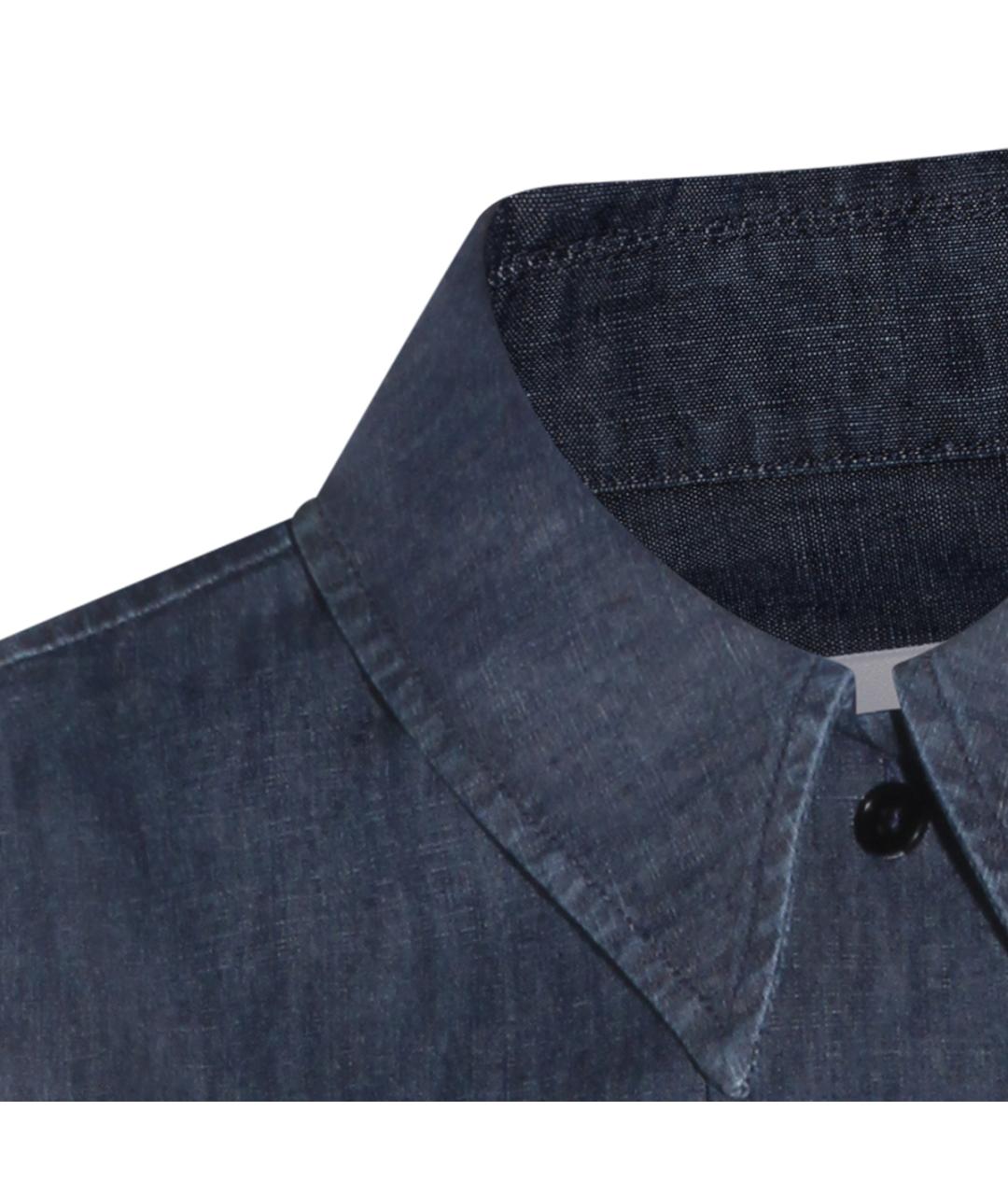 JIL SANDER Синяя хлопковая рубашка, фото 4