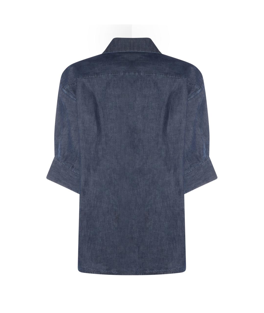 JIL SANDER Синяя хлопковая рубашка, фото 2