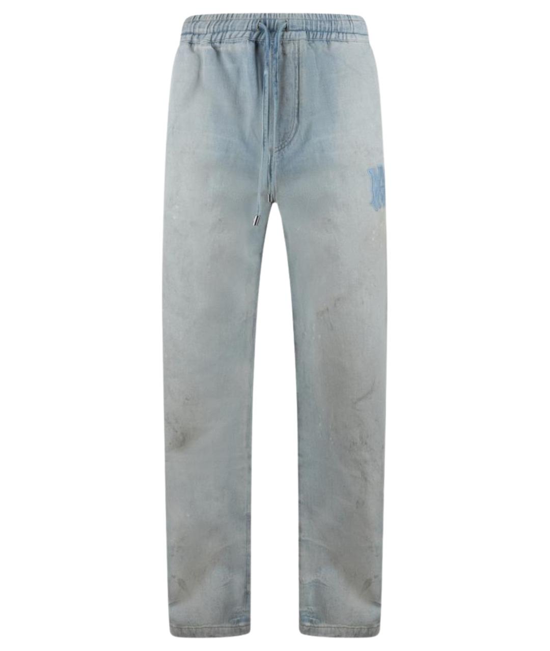 AMIRI Голубые хлопковые прямые джинсы, фото 1