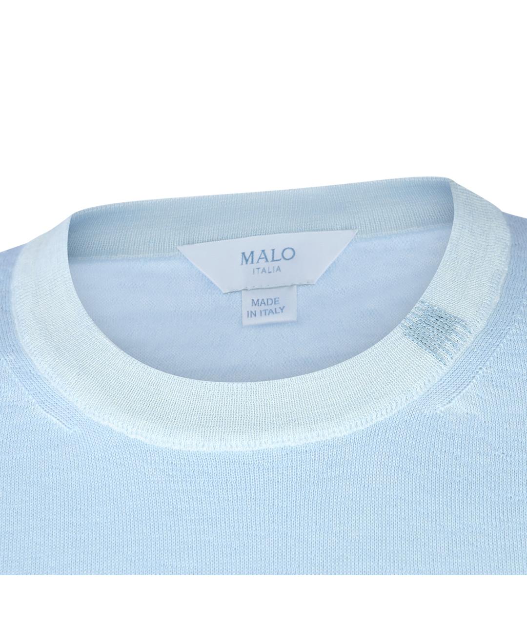 MALO Голубой шерстяной джемпер / свитер, фото 3