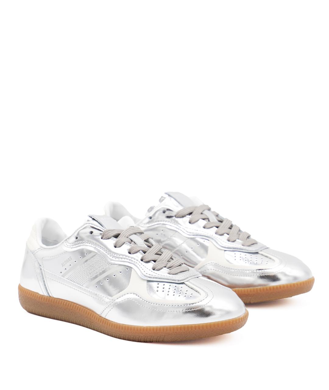 ALOHAS Серебряные кожаные кеды, фото 2