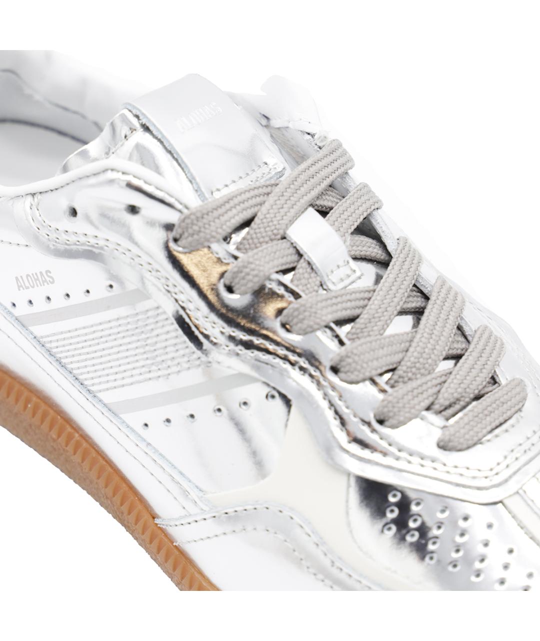 ALOHAS Серебряные кожаные кеды, фото 4